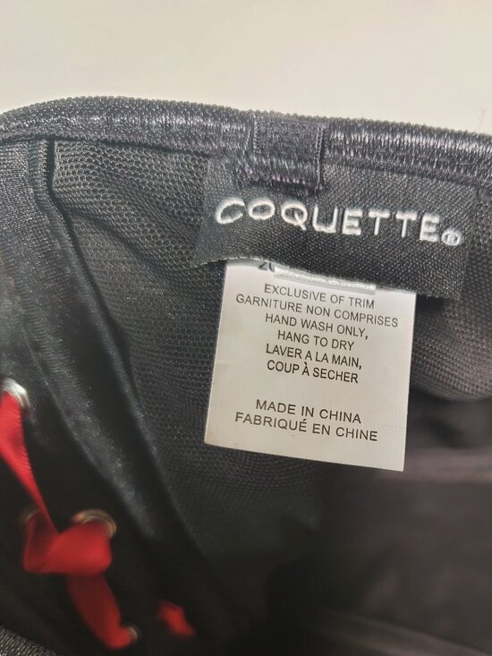 Bustier Corset – Black with Red Stitching & Ribbon Tie– Size L – NWT - Picture 11 of 16